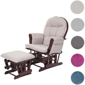 Mendler Relaxsessel HWC-C76, Schaukelstuhl Sessel Schwingstuhl mit Hocker ~ Variantenangebot 61722