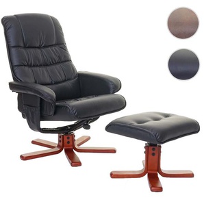 Mendler Relaxsessel HWC-E30, Fernsehsessel Liegesessel TV-Sessel mit Hocker ~ Variantenangebot 65320