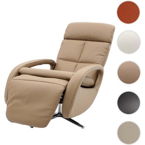 Mendler Relaxsessel HWC-L11, Design Fernsehsessel TV-Sessel Liegesessel, Liegefunktion drehbar, Voll-Leder ~ 98401