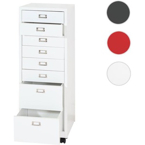 Mendler Rollcontainer HWC-L49, Schubladenschrank Stahlschrank Aktenschrank, Metall 115x40x41cm 8 Schubladen 99474