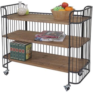 Mendler Rollwagen HWC-A43, Rollregal Servierwagen, Tanne Holz massiv Vintage 84x98x36cm ~ Variantenangebot 57073