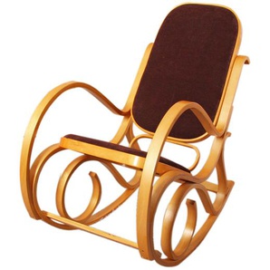 Mendler Schaukelstuhl M41, Schwingsessel Fernsehsessel, Massiv-Holz ~ Variantenangebot 12253