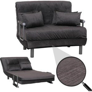 Mendler Schlafsessel HWC-K29, Klappsessel Schlafsofa Gästebett, Liegefläche 190x100cm, Stoff Chenille (370g/m²) dunkelgrau 108691