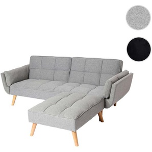 Mendler Schlafsofa HWC-K18 mit Ottomane, Couch Sofa Gästebett, Schlaffunktion 218x175cm ~ Variantenangebot 89544+89545+89546