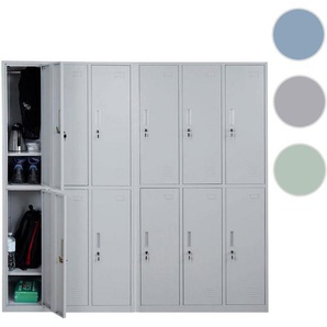 Mendler Schließfach Boston T829, Schließfachschrank Wertfachschrank Spind 12 Fächer, grau ~ Variantenangebot 2x54028