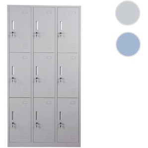 Mendler Schließfach Boston T829, Schließfachschrank Wertfachschrank Spind, 9 Fächer ~ Variantenangebot 54310