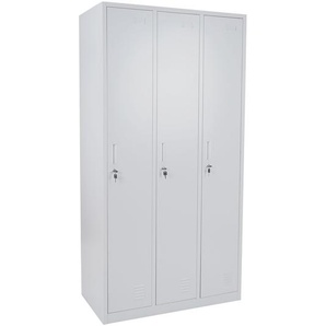 Mendler Schließfach Boston T829, Spind Wertfachschrank Schließfachschrank, Metall 3 Fächer ~ Variantenangebo 54024
