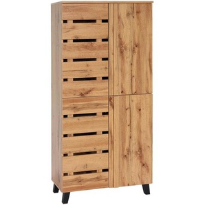 Mendler Schrank HWC-M46, Highboard Regalschrank Garderobenschrank Hochschrank, 4 Türen 8 Staufächer, 162x80x 104626+104627
