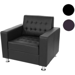 Mendler Sessel Kunda, Clubsessel Loungesessel, Kunstleder, Metall-Füße ~ Variantenangebot 51629+51630