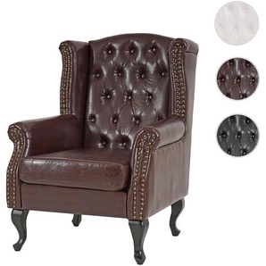 Mendler Sessel Relaxsessel Clubsessel Ohrensessel Chesterfield, Kunstleder ~ Variantenangebot 32432+32433