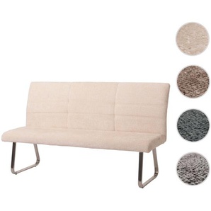 Mendler Sitzbank HWC-G55, Esszimmerbank Bank, Edelstahl gebürstet Stoff/Textil Chenille Öko-Tex, 180cm ~ Var 108220+108221