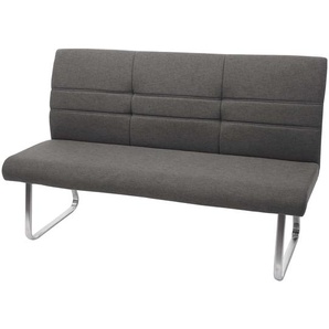 Mendler Sitzbank HWC-G55, Esszimmerbank Bank, Stoff/Textil Edelstahl gebürstet ~ Variantenangebot 71707