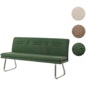 Mendler Sitzbank HWC-H70, Esszimmerbank Bank Polsterbank, Lehne Stoff/Textil Bouclé Edelstahl gebürstet 180c 108156+108157