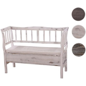 Mendler Sitzbank T207, Bank Truhenbank Holzbank Aufbewahrungstruhe, Staufach Kissen Holz 119cm ~ Variantenan 35436