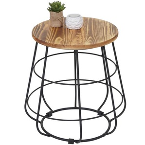 Mendler Sitzhocker mit Stauraum HWC-A80, Hocker Aufbewahrung, Industriedesign Echtholz MVG Ř35cm ~ Varianten 59843+0