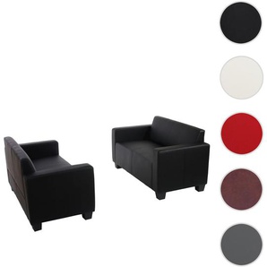 Mendler Sofa-Garnitur Couch-Garnitur 2x 2er Sofa Lyon Kunstleder ~ Variantenangebot 2x27054+2x27055