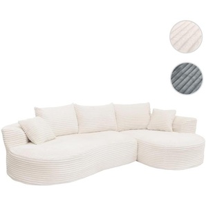 Mendler Sofa-Garnitur HWC-P19, 3-Sitzer Couch Loungesofa, Stoff/Textil Cord (370 g/m˛) Liegefläche rechts ~ 139672+139671