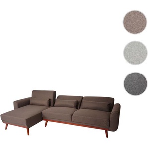 Mendler Sofa HWC-J20, Couch Ecksofa, L-Form 3-Sitzer Liegefläche Schlaffunktion Stoff/Textil 280cm ~ Variant 75480+75481