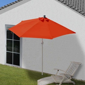 Mendler Sonnenschirm halbrund Parla, Halbschirm Balkonschirm, UV 50+ Polyester/Alu 3kg - 270cm terracotta ohne Ständer 35120