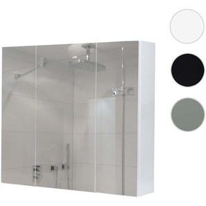 Mendler Spiegelschrank HWC-B19b, Badschrank Hängeschrank, 6 Regalböden hochglanz MVG-zertifiziert 70x80x16cm 97806