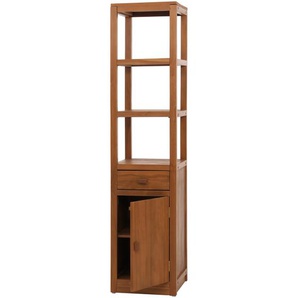 Mendler Teak-Regal HWC-M86, Badschrank Badregal Badezimmer, hochwertiges B-Grade-Teak (Kernholz, 20-30 Jahre 106754+107818
