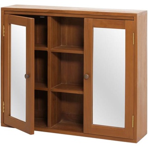 Mendler Teak-Spiegelschrank HWC-M85, Badspiegelschrank, hochwertiges B-Grade-Teak (Kernholz, 20-30 Jahre), 7 106752