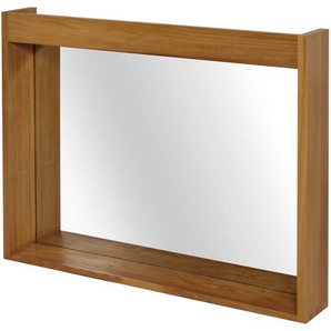 Mendler Teak-Wandspiegel HWC-M75, Badspiegel, Holzrahmen, hochwertiges B-Grade-Teak (Kernholz, 20-30 Jahre), 104508
