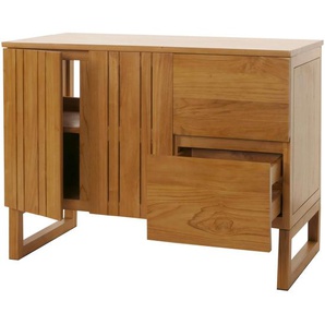 Mendler Teak-Waschbeckenunterschrank HWC-M72, Waschtisch Schrank, hochwertiges B-Grade-Teak (Kernholz, 20-30 104497