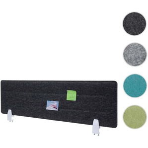 Mendler Tischtrennwand HWC-G76, Büro-Sichtschutz Schreibtisch Pinnwand, Klemmen Stoff/Textil mit Prägung ~ V 71944+71947