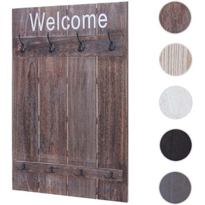 Mendler Wandgarderobe HWC-C89 Welcome, Garderobe Garderobenpaneel, Shabby-Look Vintage, 91x60cm ~ Variantena 61922