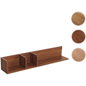 Mendler Wandregal HWC-M48, Hängeregal Regal Holzregal Schweberegal, 3 Fächer 20x120x21cm ~ Variantenangebot 105429