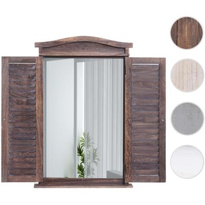 Mendler Wandspiegel Badspiegel Badezimmer Spiegelfenster mit Fensterläden, 71x46x5cm ~ Variantenangebot 72680
