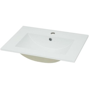 Mendler Waschbecken HWC-D16, Waschtisch Handwaschbecken Badezimmer Bad, Keramik eckig weiß ~ Variantenangebo 62235