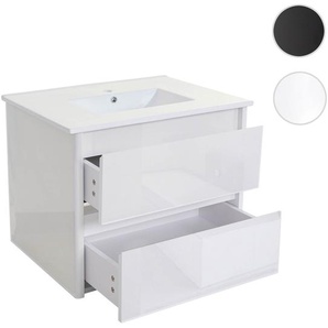 Mendler Waschbecken + Unterschrank HWC-B19, Waschbecken Waschtisch Badezimmer, hochglanz 50x80cm ~ Varianten 57628+57627