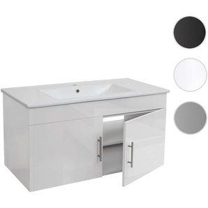 Mendler Waschbecken + Unterschrank HWC-D16, Waschbecken Waschtisch, MVG-zertifiziert, hochglanz 90cm ~ Varia 62242+62241