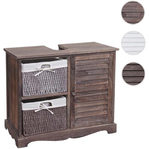Mendler Waschbeckenunterschrank HWC-H20, Badezimmer Waschtisch, Massiv-Holz Korb-Schublade 60x65x31cm ~ Vari 72672