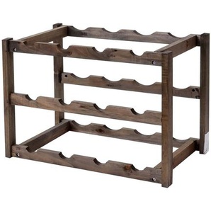Mendler Weinregal HWC-B58, Flaschenregal Weinständer Weinhalter, Tanne 3 Böden ~ Variantenangebot 60578+60578+60578