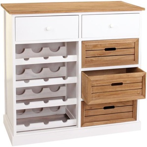 Mendler Weinregal HWC-B96, Kommode Flaschenregal für 12 Flaschen mit Schubladen, Landhaus 86x87x37cm ~ Varia 57307