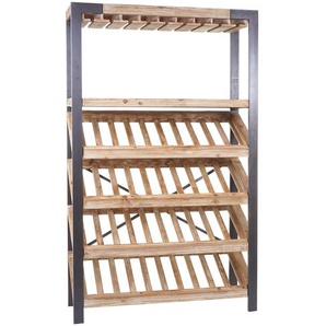 Mendler Weinregal HWC-D60, Flaschenregal Flaschenhalter Barschrank Weinständer für 40 Flaschen, Massivholz M 63803+63804