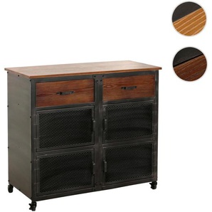 Mendler Werkstattwagen HWC-N28, Rollwagen, Rollen 2 Schubladen, 3D-Struktur Metall Holz 90x100x40cm ~ Varian 105215+106081+0