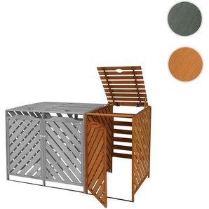 Mendler XL 1er-/2er-Mülltonnenverkleidung Erweiterung HWC-J44, Mülltonnenbox, 120x68x98cm Holz MVG-zertifizi 80546