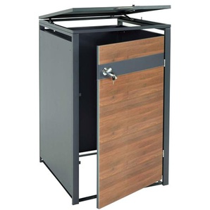 Mendler XL 1er/2er-Mülltonnenverkleidung HWC-J82, Mülltonnenbox, Metall 38kg, anthrazit ~ Variantenangebot 83428
