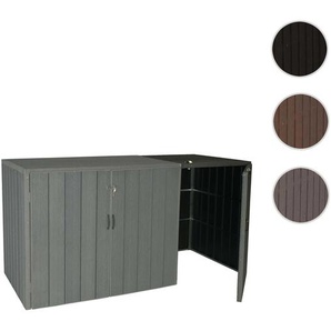Mendler XL 1er-/2er-WPC-Mülltonnenverkleidung Erweiterung HWC-J28, Premium Mülltonnenbox, Metall Holzoptik ~ 76039+76040