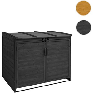 Mendler XL 2er-/4er-Mülltonnenverkleidung HWC-H75, Mülltonnenbox, erweiterbar 120x137x104cm Holz MVG-zertifi 74017