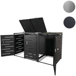 Mendler XL 3er-/6er-Mülltonnenverkleidung HWC-E83, Mülltonnenbox Mülltonnenabdeckung, erweiterbar 116x212x98 68820+68821+73388+73389