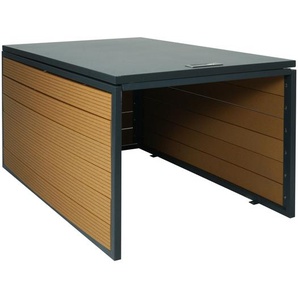 Mendler XL Mähroboter-Garage mit Deckel HWC-L45, Dach Unterstand für Rasenmäher, WPC Metall 43x70x90cm ~ Var 104378