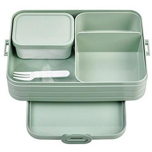 Mepal Bentobox, Salbeigrün, Kunststoff, 1,5 L, rechteckig, 25.5x17x6.5 cm, lebensmittelecht, stapelbar, herausnehmbare Schälchen, verstellbare