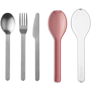 Mepal Besteckset  To Go  Ellipse ¦ rosa/pink ¦ Edelstahl,Kunststoff ¦ Maße (cm): B: 5,1 H: 2,3