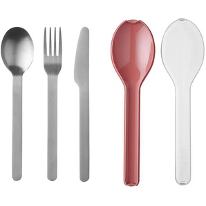 Mepal Besteckset  To Go  Ellipse ¦ rosa/pink ¦ Edelstahl,Kunststoff ¦ Maße (cm): B: 5,1 H: 2,3