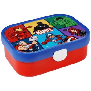Mepal Brotzeitbox Avengers, Blau, Gelb, Grün, Rot, Kunststoff, 0,75 L, rechteckig, 17.8x13.2x6.1 cm, herausnehmbare Schälchen, Küchenzubehör,